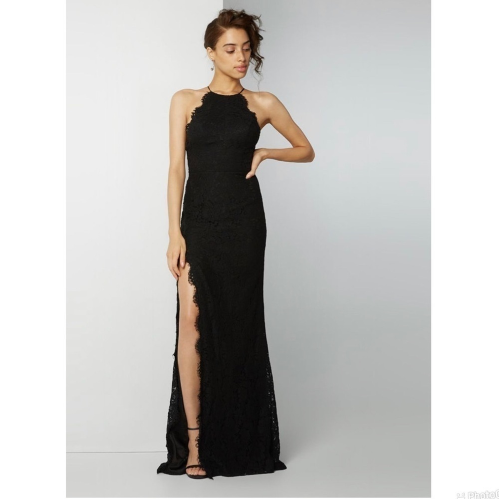 NEW Fame and Partners Dragon Eyes Lace Halter Gown - Picture 11 of 11